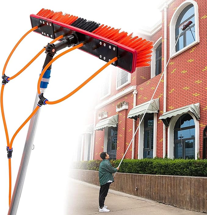 Glass Cleaning Brush Home Water Fed Telescopic Pole Kit Solar Panel Brush Rotating for Photovoltaic Panelï¼Water Fed Window Cleaning Equipment 3 12m Pole for Cleaning Photovoltaic Panels Exte