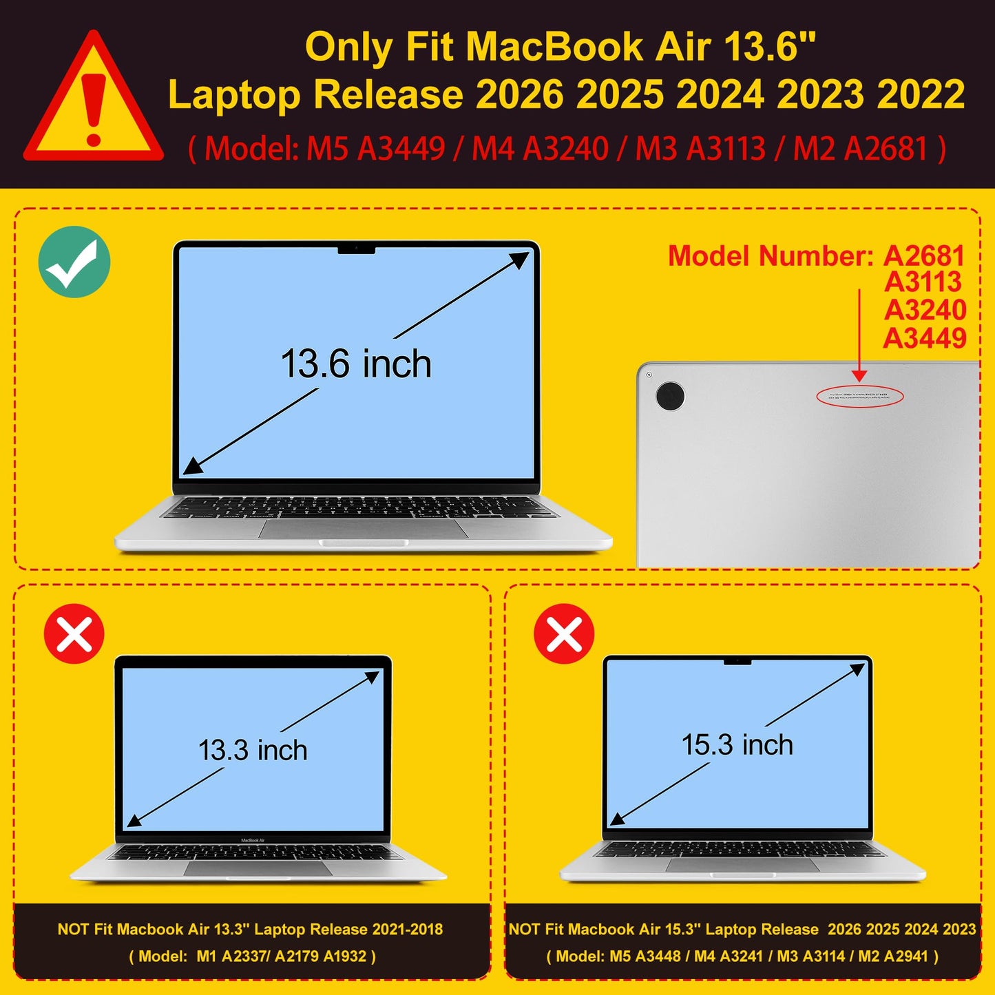 Mektron for 2026 MacBook Air 13-inch M5 Laptop Case A3449 with 13.6-inch Liquid Retina Display Fits 2025 A3240 M4 2024 A3113 M3 2023 A2681 M2 Printed Hard Shell for MacBook Air 13.6", Gold line Lily