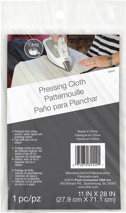 Dritz Clothing Care 82442 Pressing Cloth, 11-Inch x 28- Inch , White