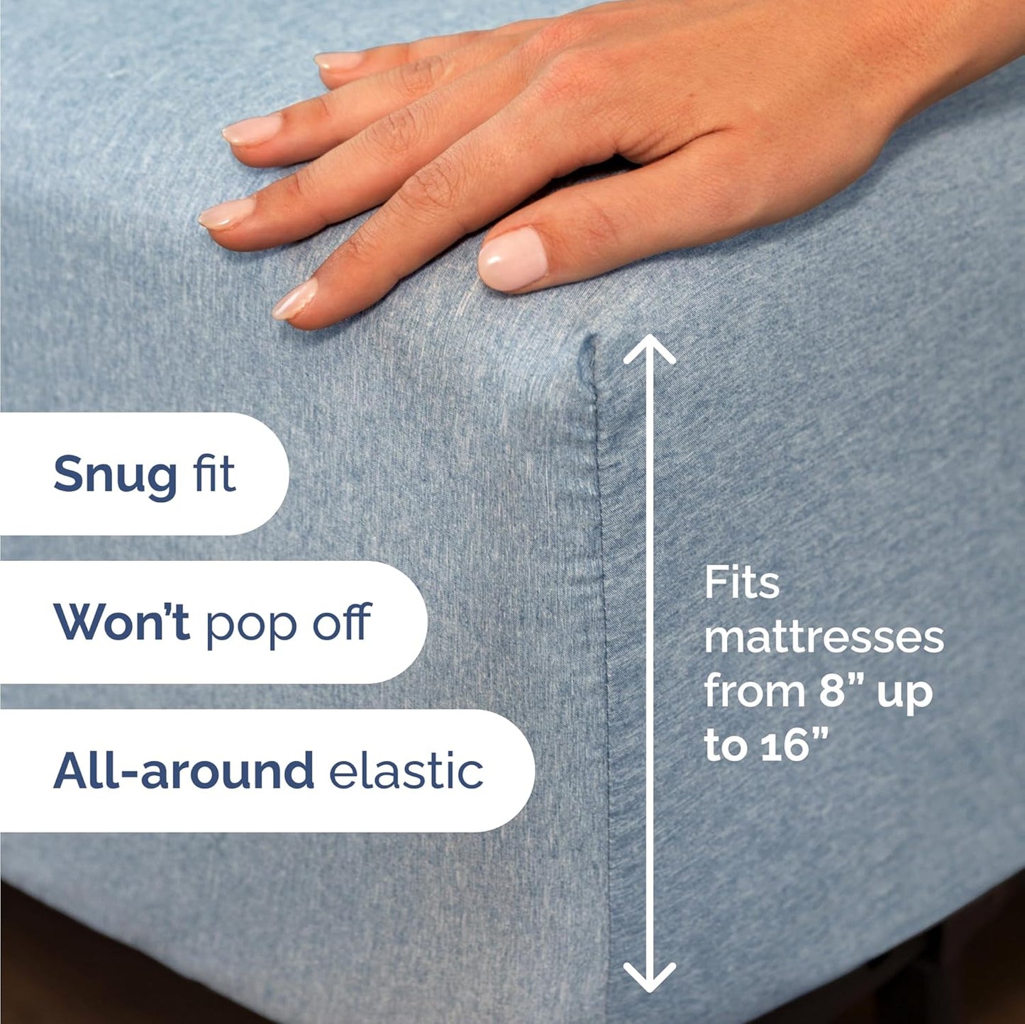 Skiennix Twin Size Sheet Set - Comfy Breathable Cooling Bedding - Luxury Soft Wrinkle-Free Blue