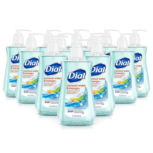 Dial Liquid Hand Soap - Coconut Water & Mango, 7.5oz | Pack of 12