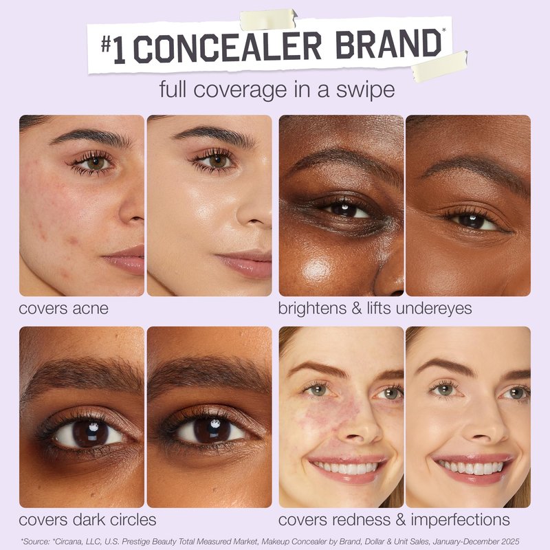 tarte shape tape concealer – Full-Coverage Creaseless Soft Matte Finish, Brightening Under-Eye & Face Makeup, 16hr Longwear, Vegan & Cruelty-Free, travel size, 59W rich warm
