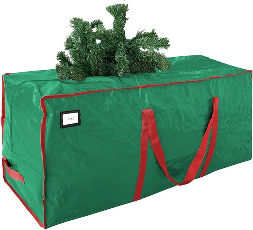 Cosy Family Christmas Tree Storage Bag - Durable 7.5 ft Heavy Duty Extra Large with Reinforced Handles & Dual Zippers - Green