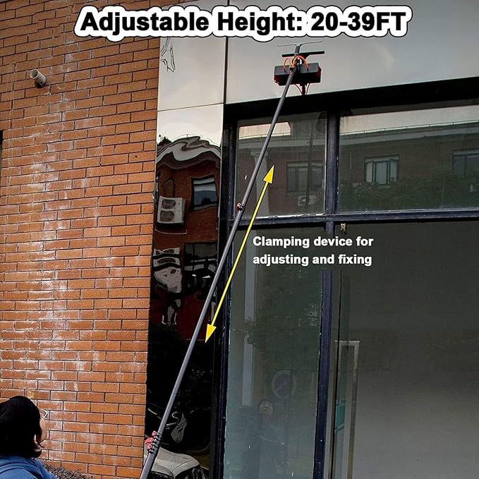 Window Cleaning Pole,High-Altitude Cleaning Brushes,Water Fed Telescopic Brush Conservatory Roof Cleaning Tools for Photovoltaic Panel Cleaning,7M,5M