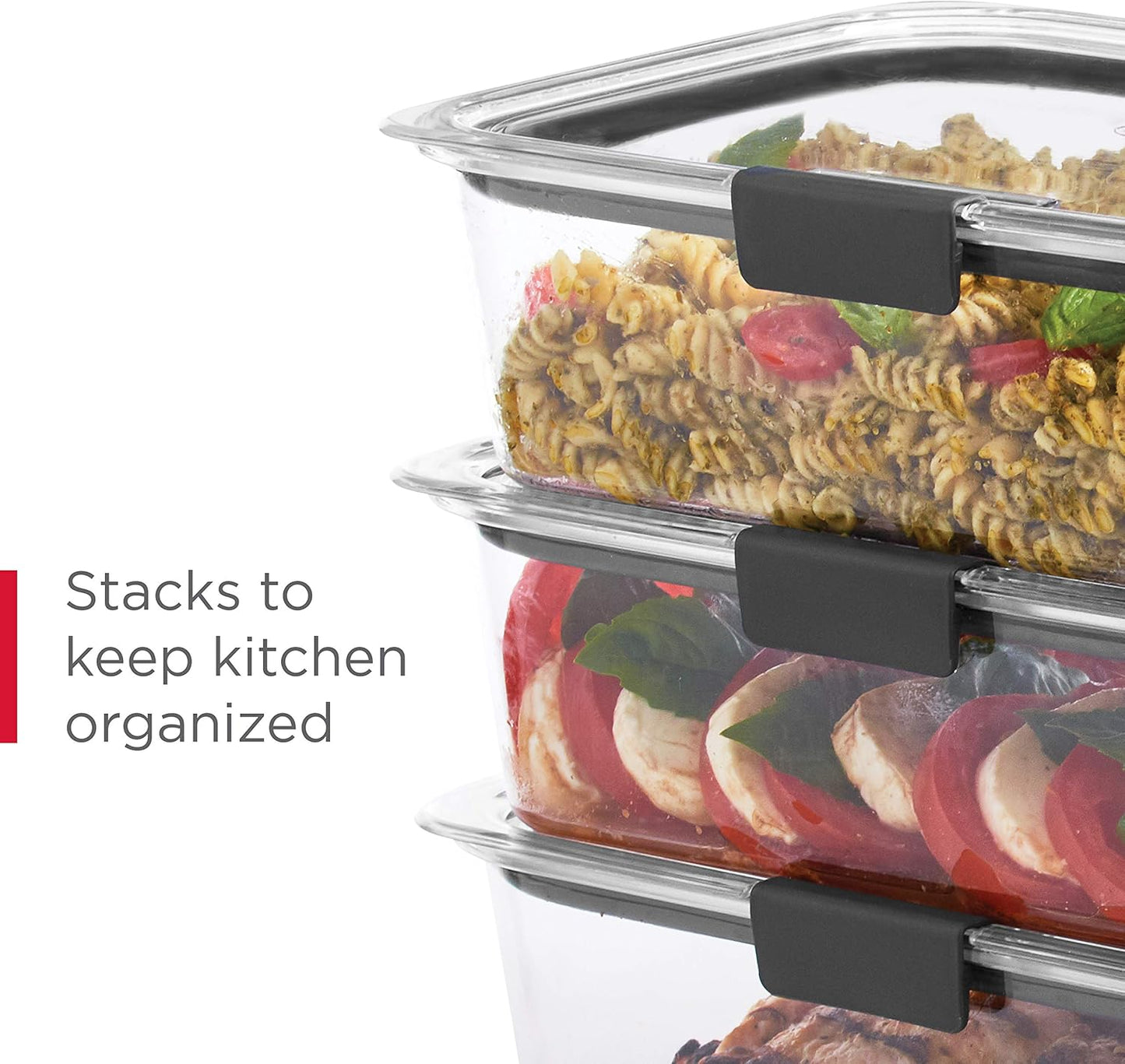 Rubbermaid Brilliance Food Storage Containers - BPA-Free, Leak-Proof, 1.3 Cup, 5 Pack, Microwave & Dishwasher Safe
