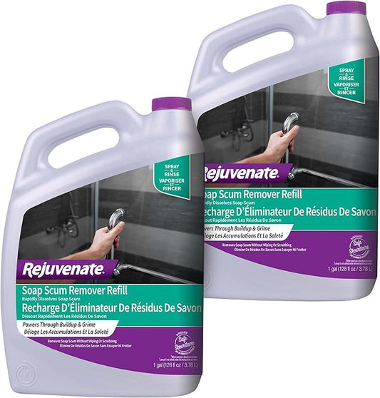 Rejuvenate Soap Scum Remover Refill Easily Dissolves Soap Scum Without Scrubbing, 1 Gallon, 2 Pack