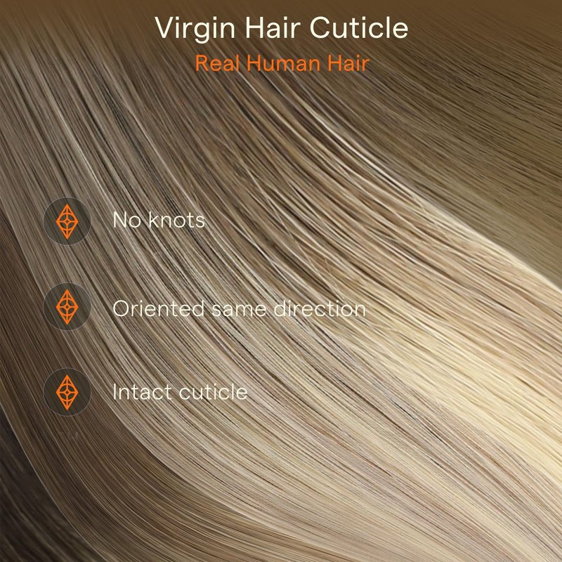 Full Shine Invisible Tape in Hair Extensions Human Hair, Color 330 Copper Rose, Injected Tape in Extensions, 10Grams, 5Pcs, 16 Inch, Virgin Hair, Natural Soft, Bridal Waves