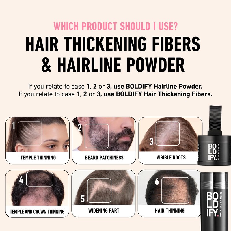 BOLDIFY Hairline Powder - Water-Resistant Root Touch Up Hair Color for Gray Coverage - 24-Hour Stain-Proof, Mess-Free Hair Powder for Thinning Hair - Medium Brown
