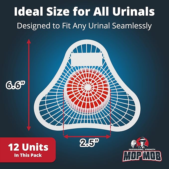 Long Lasting Urinal Screen and Deodorizer with Non-Para Block 12 Pk. Universal-Fit, Cherry-Scent Cake Releases Cleaning Agents To Remove Odor. Durable Mat Limits Janitorial Cleaning & Supply Needs