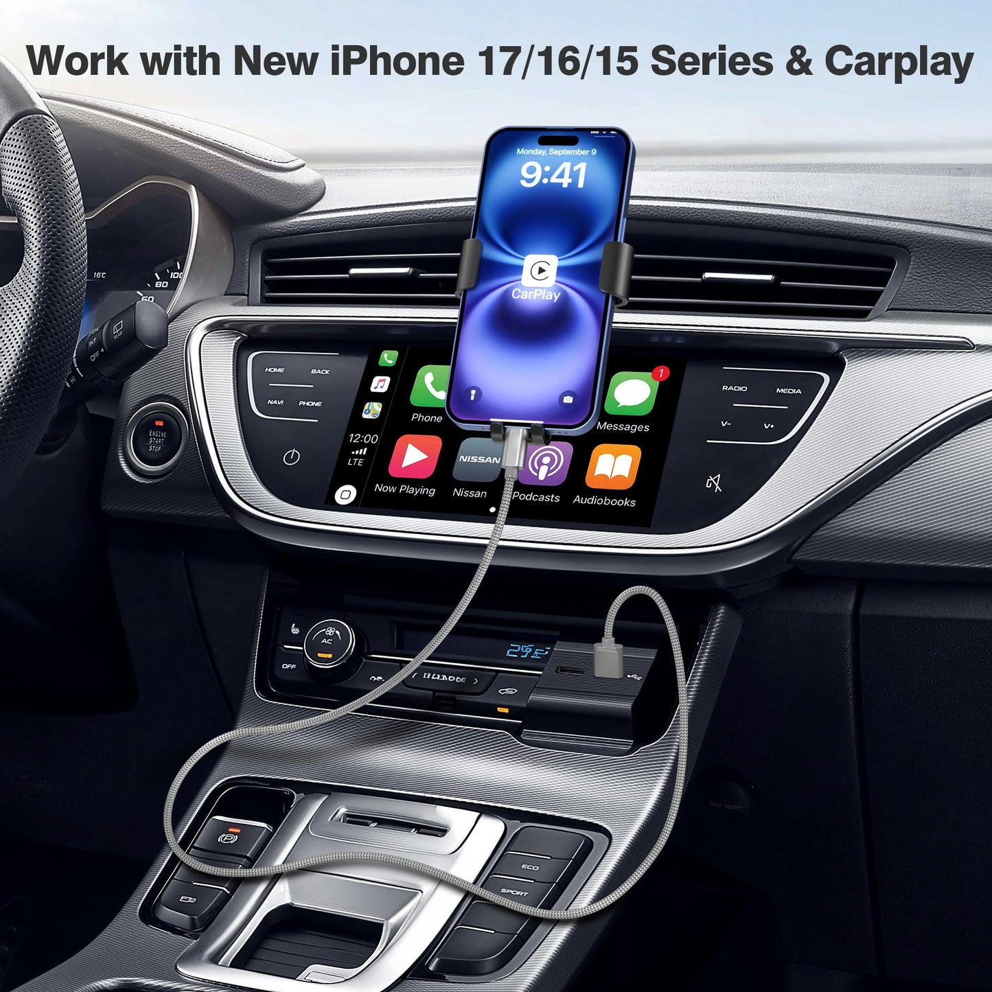 Elebase iPhone 17 17e Pro Max Charging Cable 1.5/3.3/6.6FT 3Pack,USB A to Type C Car Charger Cord,USBC Carplay Cable for New Apple 16 Plus iPad 10 Mini 7 Air 8,Airpods,Samsung Galaxy S26 S25 A17 Ultra