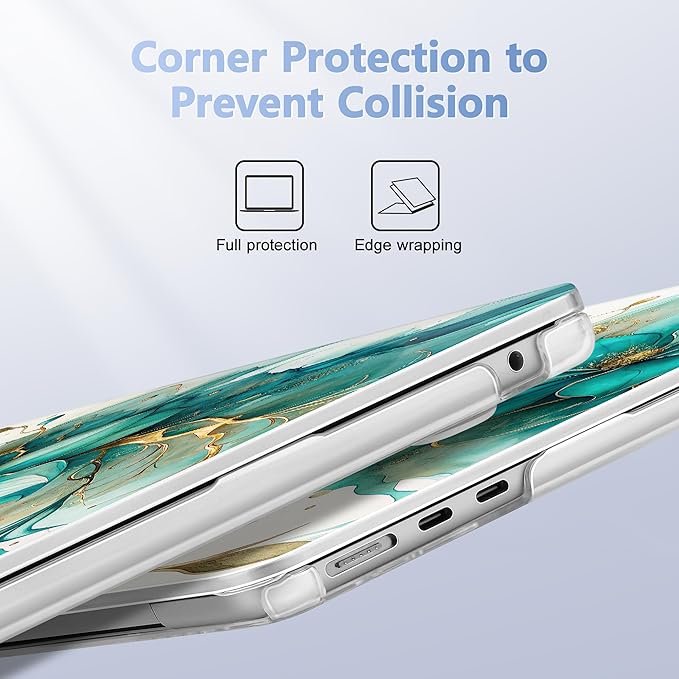 Lepeoac Case for 2026/2025/2024/2023 MacBook Air 15-inch Laptop Release M5 A3448 /M4 A3241 /M3 A3114 /M2 A2941, Stylish Protective Hard Shell Cover for MacBook Air 15.3 inch, Green Floral