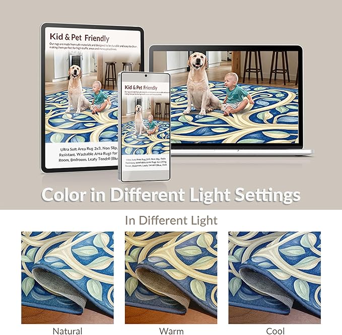 Flatwoven High Traffic Area Rug 4x6, Whimsical Parade Watercolor Cartoon Inspired Motif, Non Slip, Stain Resistant, Washable Area Rugs for Living Room, Bedroom (Orange, 4x6)