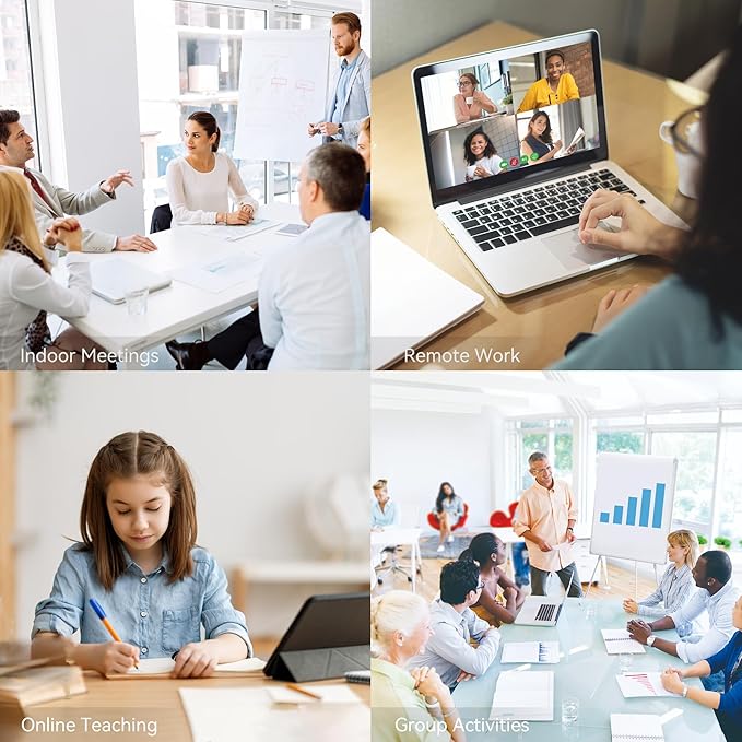 TONGVEO 4K PTZ Camera with AI-Powered Auto-Tracking & Gesture Control 5X Digital Zoom USB 3.0 120-Degree Wide-Angle PTZ Webcam for Video Conference YouTube/Teams/Zoom Meeting Live Streaming
