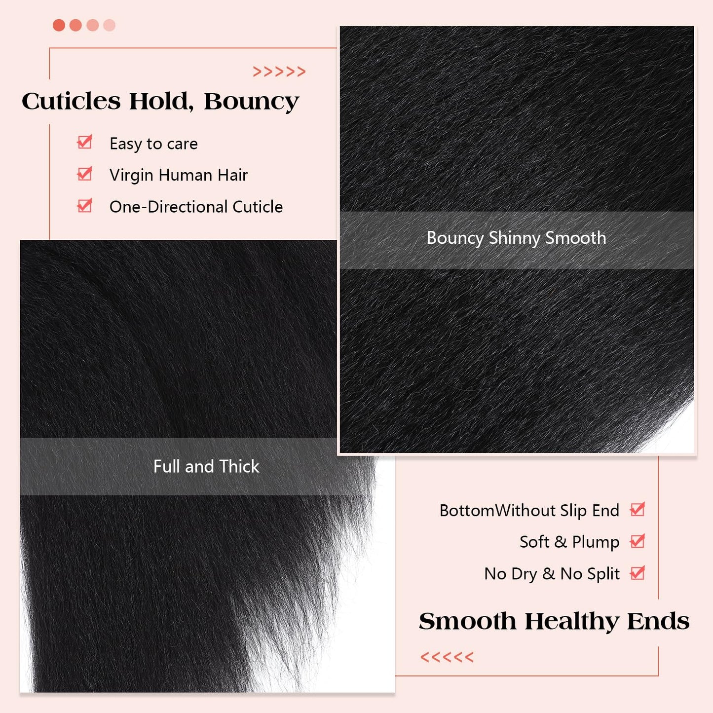 MIRONICA Yaki Kinky Straight Bundles Human Hair 18 Inch