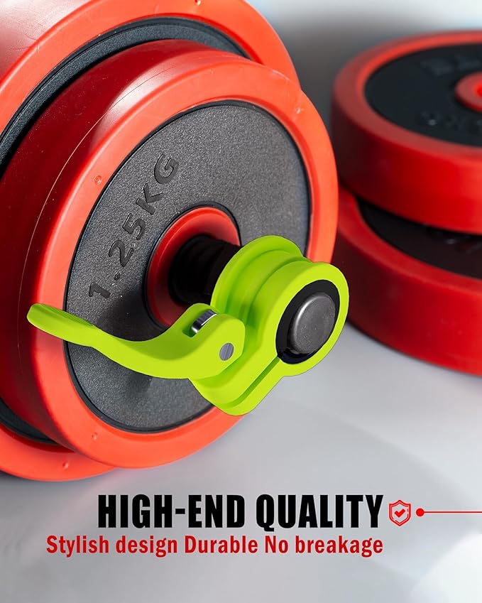 ZY-HUAN Mini Pro Barbell Clips 1 inch I Multi-Size Adjustable Barbell Collar I 1 inch Barbell ClampsIQuick Release Weight Clips Pair of Locking for Dumbbell Bar (Green)