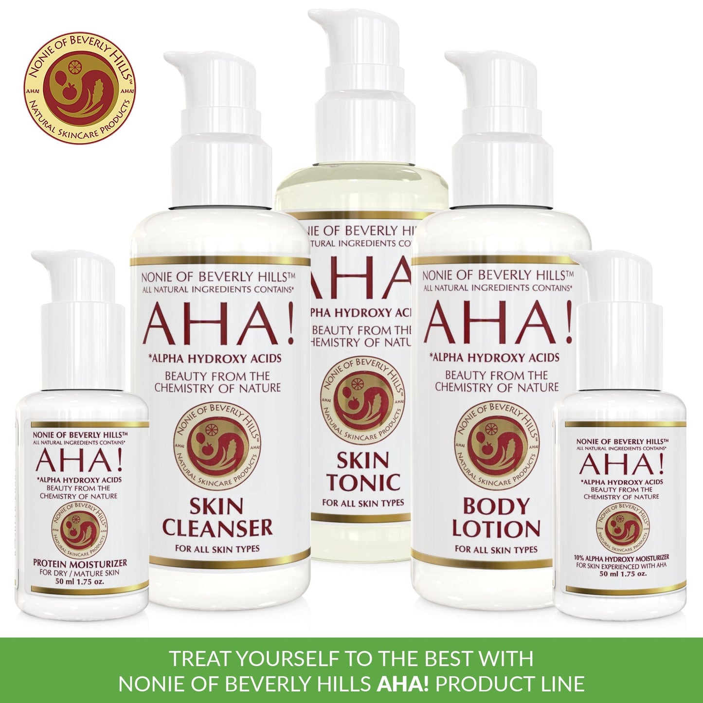 Nonie Of Beverly Hills AHA Brilliant Moisturizer for Normal or Combo Skin with Alpha Hydroxy Acids 100% Vegan and Organic Natural Ingredients USA Made Skin Rejuvenating