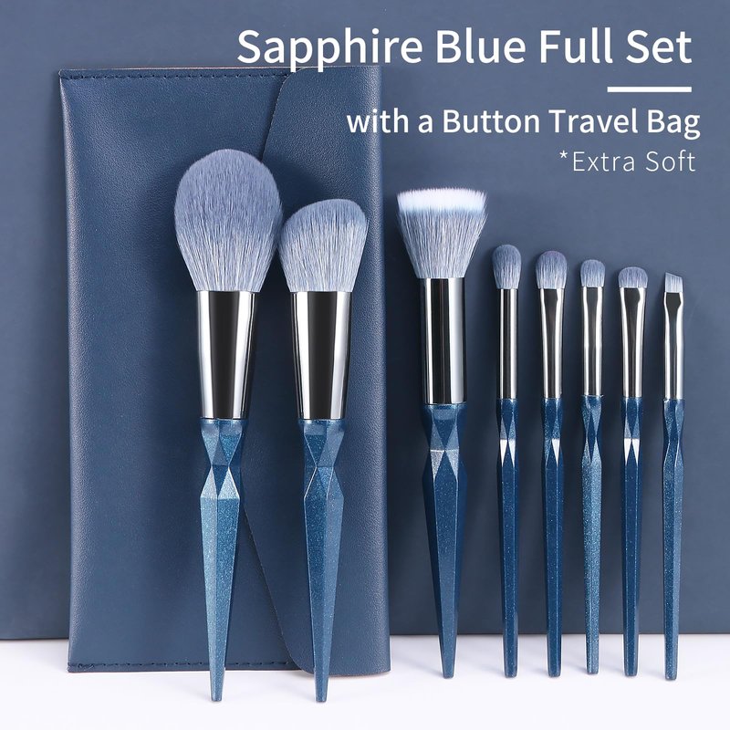 Rainbow Crystal Makeup Brushes Set Professional, Vegan Makeup Brush Set with Case by ENZO KEN, Bedazzled Cosmetic Brushes Makeup Set, Sparkly Make up Brushes Set Professional, Makeup Brush Set Vegan.