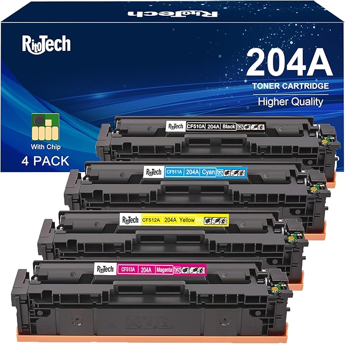 204A Toner Cartridge,Compatible for HP 204 A CF510A CF511A CF512A CF513A for HP Color LaserJet Pro MFP M180nw M180n M154nw M154a MFP M181fw Printer, Black Cyan Yellow Magenta ( 4 Pack )