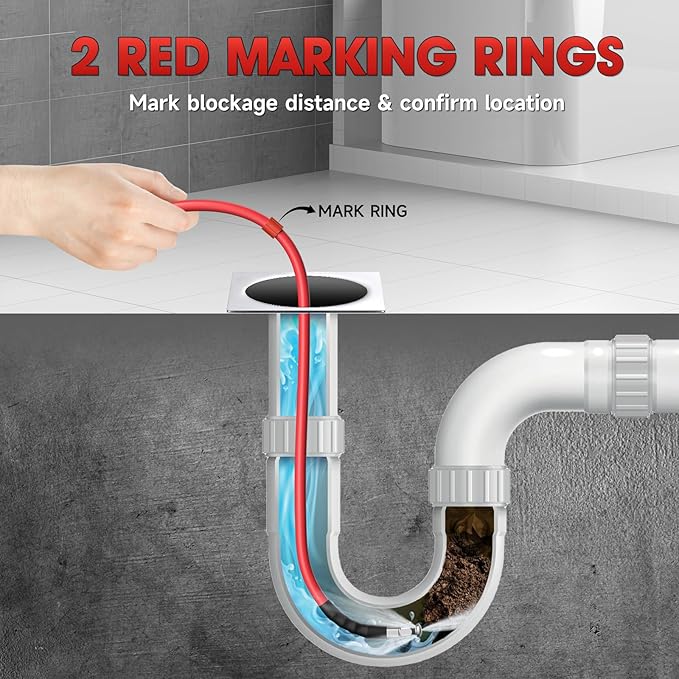 Sewer Jetter Kit for Pressure Washer â 200ft Water Jet Drain Cleaning Hose 5800PSI 1/4 Inch NPT Corner with Sewer Cleaning Tool High Pressure Nozzles and Spanner Waterproof Tape