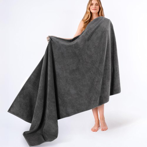 American Soft Linen 100% Cotton 600 GSM Turkish 40x80 Oversized Bath Towel Sheet, Extra Large Adult Towels for Bathroom, Dark Gray Bath Sheet