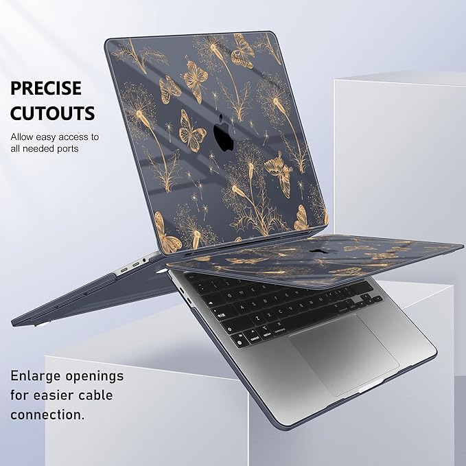 Lepeoac for MacBook Pro 16 inch Case 2019 2020 Release Model A2141, Plastic Hard Shell Cover with Keyboard Cover for MacBook Pro 16 inch with Touch Bar & Touch ID - Butterflies