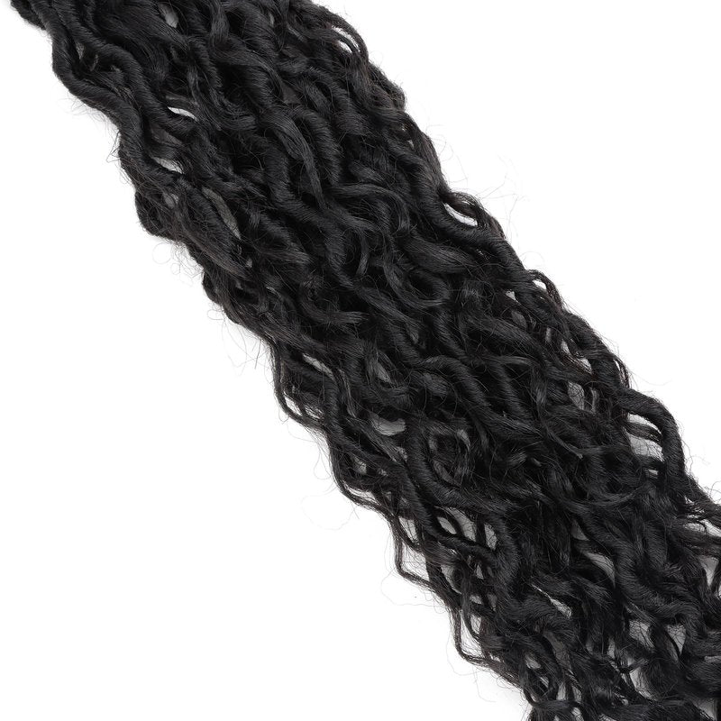 LMZIM 24 inch Goddess Locs Crochet Hair 8 Packs Faux Locs Crochet Hair for Black Women Pre Looped River Locs Crochet Hair with Curly Ends #2