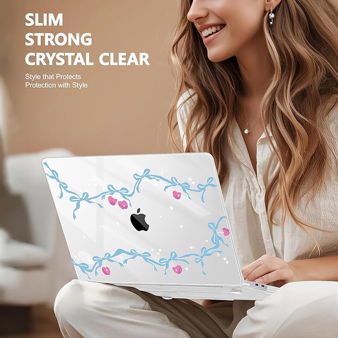 Lepeoac for MacBook Pro 16 inch Case 2019 2020 Release Model A2141, Plastic Hard Shell Cover with Keyboard Cover & Screen Protector for MacBook Pro 16 inch with Touch Bar & Touch ID, Cherry Bow