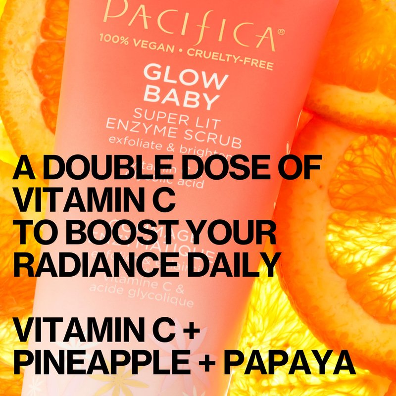 Pacifica Beauty Glow Baby Brightening Face Wash & Enzyme Face Scrub Set, Skincare, Vitamin C, Glycolic Acid, Vitamin E, Facial Cleanser, Exfoliator, Skin Care, Vegan, 5 fl oz and 4 fl oz (Set of 2)