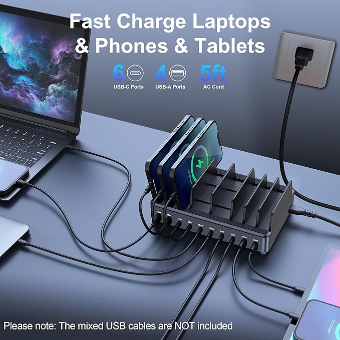 chipofy 500W Charging Station for Multiple Devices with Stand