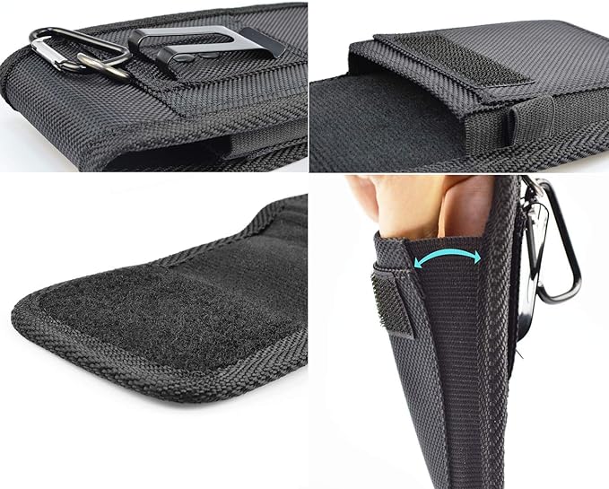 Njjex Phone Holster for Motorola Moto G 5G 2025 G Stylus 2023 G Power 5G 2024 G Play G Pure G Fast Edge 2025 Edge 60 50 G86 G84 G54 G72 Z4 Nylon Cell Phone Belt Clip Holster Holder Pouch Carrying Case