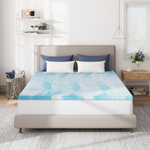 CH Charme Mattress Topper - 2 Inch Gel Infused Memory Foam for Back Pain Relief | Full Size, Cooling, CertiPUR-US Certified 75×54