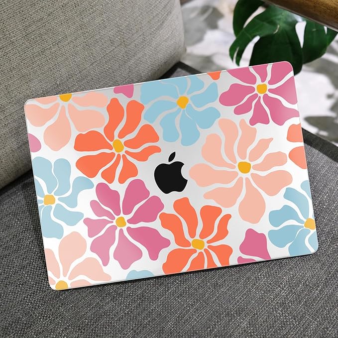 MEEgoodo Case for M5/M4/M3/M2 MacBook Air 13 inch 2026 2025 2024 2022, Fit Model A3449/A3240/A3113/A2681, Case Compatible with MacBook Air 13.6-inch, Minimalist Style Floral