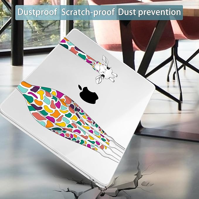 Mektron for 2026 MacBook Air 13-inch M5 Laptop Case A3449 with 13.6-inch Liquid Retina Display Fits 2025 A3240 M4 2024 A3113 M3 2023 A2681 M2 Printed Shell for MacBook Air 13.6", Giraffe