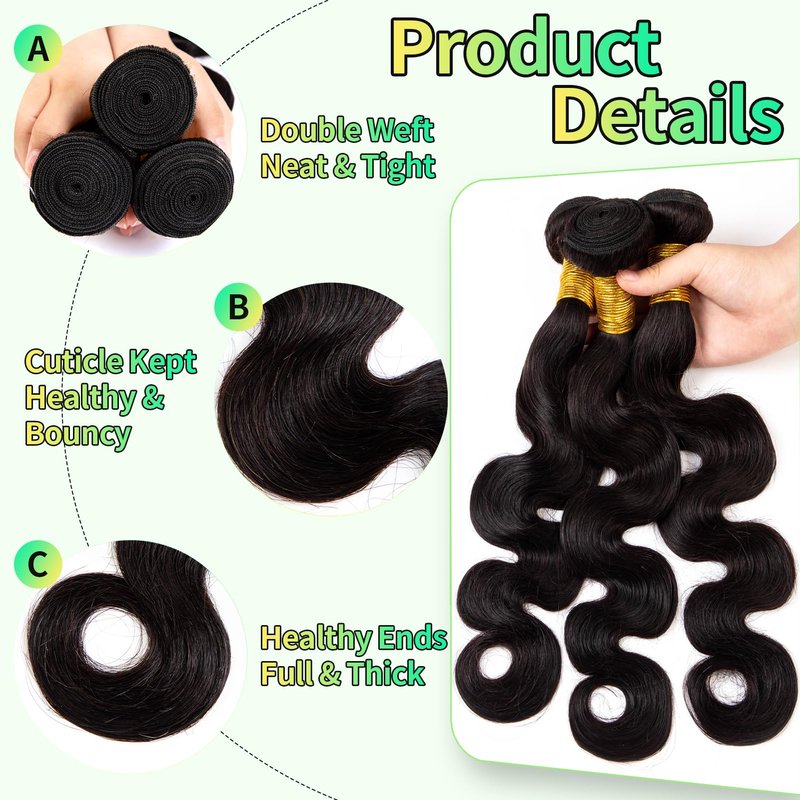 Human Hair Bundles Body Wave Natural Color, 22 Inch - 1 Bundle, Antousha Body Wave Bundles Human Hair 12A Unprocessed Brazilian Virgin Wavy Bundles for Black Women