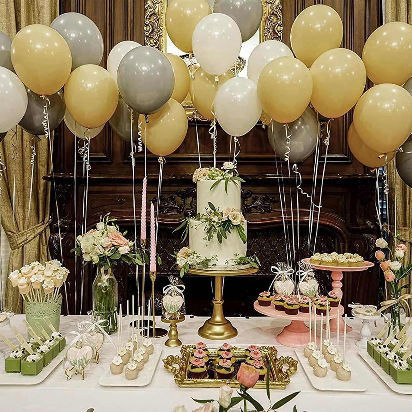 PartyWoo Tan Balloons - 100 Pcs Light Brown Neutral Boho Arch Kit | 5-18 Inch Sizes for Weddings & Parties