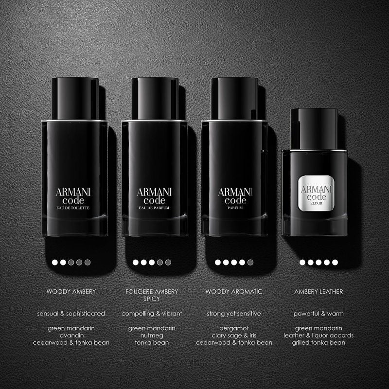 Armani Beauty - Code - Eau de Toilette - Cologne for Men - Ambery Woody Fragrance - Citrus, Lavandin, Tonka Bean Notes - 1 Fl Oz