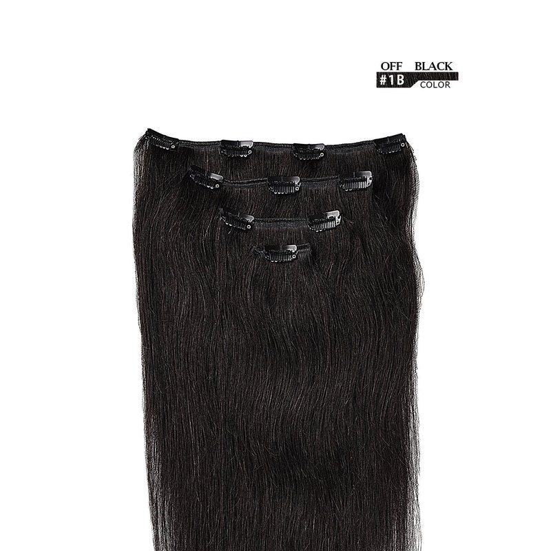 14" Clip in Hair Extensions Remy Human Hair for Women - Silky Straight Human Hair Clip in Extensions 50grams 4pieces Natural Black #1B Color
