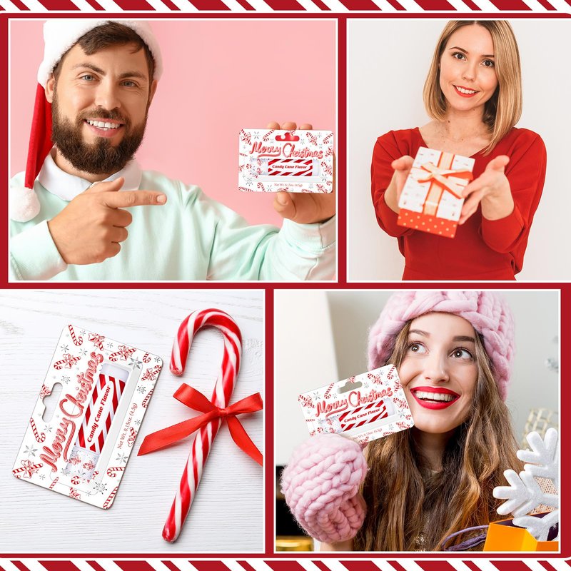 Sacubee 50 Pack Christmas Lip Balms Bulk Peppermint Candy Flavor Lip Balm Winter Holiday Flavor Christmas Party Gifts Stocking Stuffers Bulk for Women Employee Staff Coworkers