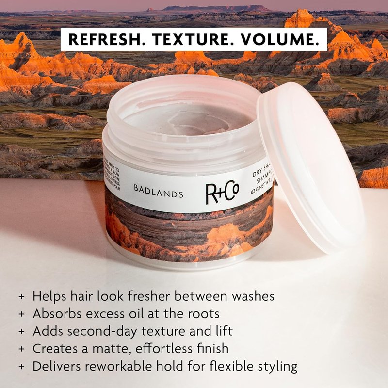 R+Co Badlands Dry Shampoo Paste - Texture & Oil Absorption | Matte Finish, 3.4 oz