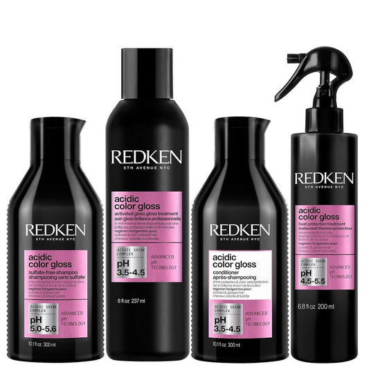 Redken Acidic Color Gloss Shampoo & Conditioner Set | Protects Color-Treated Hair with Citric Acid & Apricot Oil