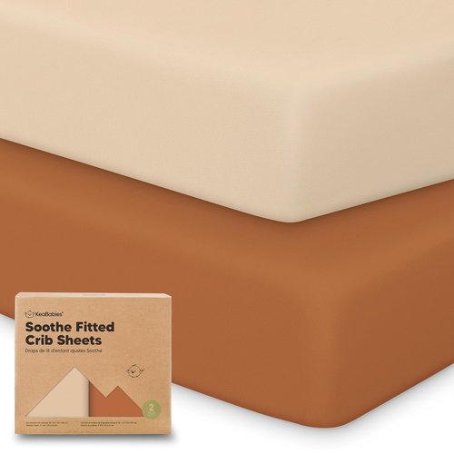 KeaBabies Organic Crib Sheets - 2-Pack Fitted Jersey Cotton for Baby Bed | Soft & Breathable (Rust)