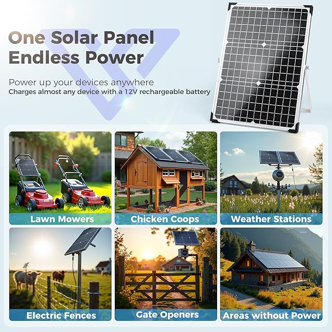Voltset 30W Solar Battery Charger - 12V Solar Panel Kit with 10A Smart Charge Controller - IP67 Waterproof Solar Trickle Charger Maintainer - Adjustable Mount Bracket for RV Boat Car Motorcycle