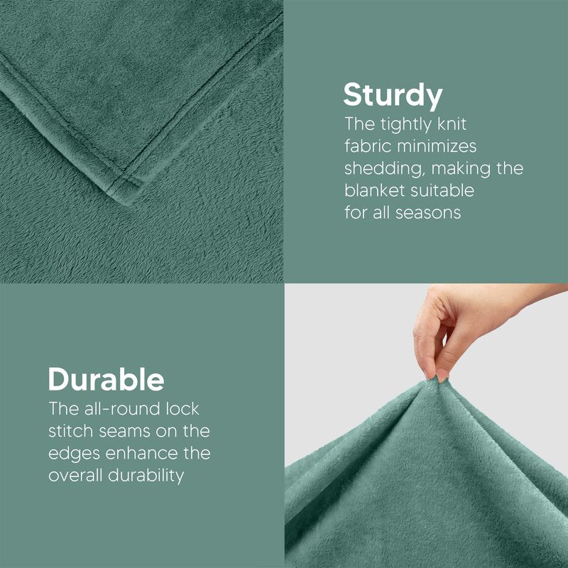 Utopia Bedding Fleece Blanket King Size Celadon 300GSM Luxury Fuzzy Soft Anti-Static Microfiber Bed Blanket (90x102 Inch)