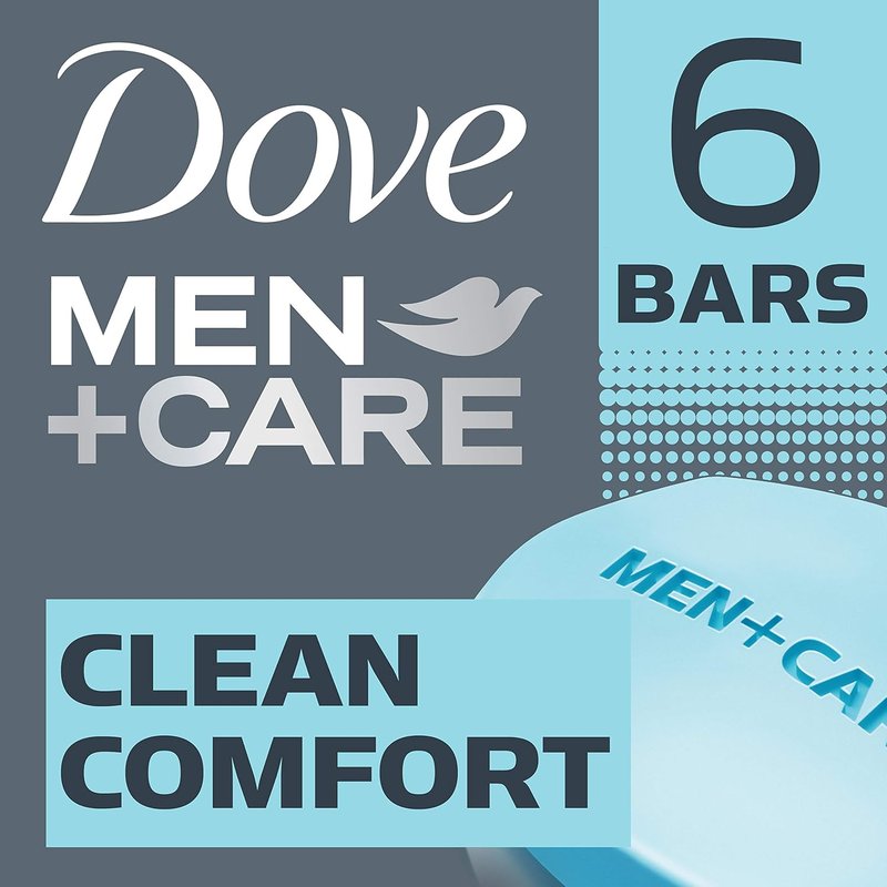 Dove Men+Care Body Soap & Face Bar - Hydrating & Moisturizing | 3.75 oz, 6 Bars