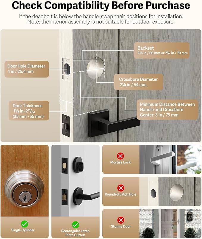 Lockin Venoris Plus - All-in-One Smart Lock for Front Door - Palm Vein & Fingerprint Keyless Entry - 2K 180° Ultra-Wide Camera, Night Vision, Built-in WiFi & 8GB Storage - No Monthly Fee