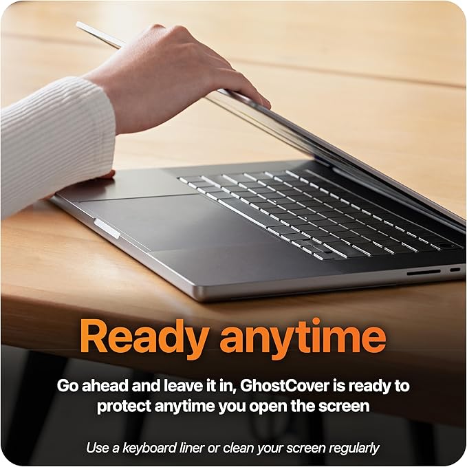 GhostCover Original Premium Ultra Thin Keyboard Cover Protector, Compatible with MacBook Pro 14"/16" M1-M5 Pro/Max, M2-M5 MacBook Air 13"/15", 2026 MacBook Neo 13" (Touch ID), US ANSI Layout, Clear