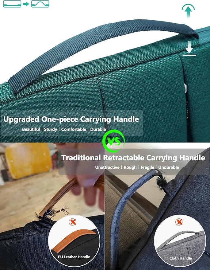 HYZUO 14-15 Inch Laptop Sleeve Bag for MacBook Air 15 M5 A3448 M4 M3 M2 2026-2023, MacBook Pro 15, 15" Surface Laptop, XPS 14/15 Plus, NoteBook Case for 14" HP Dell Lenovo Asus Acer, Dark Green