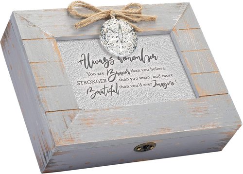 Cottage Garden Locket Music Box - Plays "You Are My Sunshine" | Grey Distressed Design