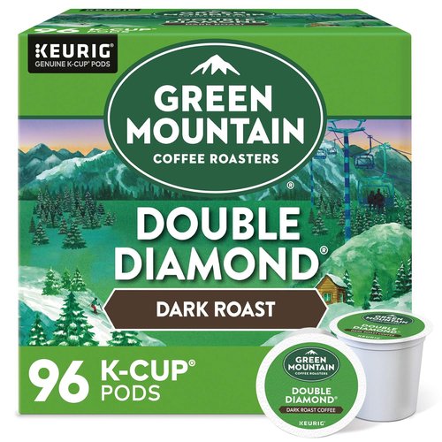 Green Mountain Coffee Roasters Dark Roast K-Cup Pods - Double Diamond, 96 Count for Rich Flavor
