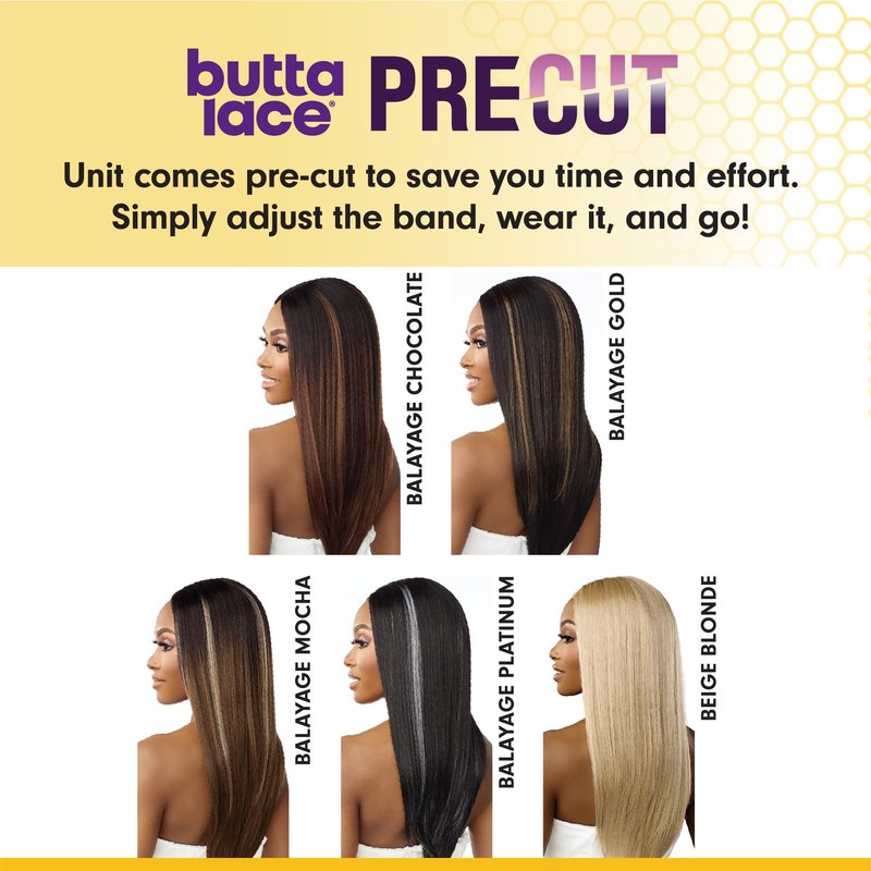 Sensationnel Butta Lace Precut Wigs - Unit 12 Glueless Extra Wide 5 Inch Deep Parting Synthetic Pre Tweezed Smaller Knot Hairline (BALAYAGEPLATINUM)